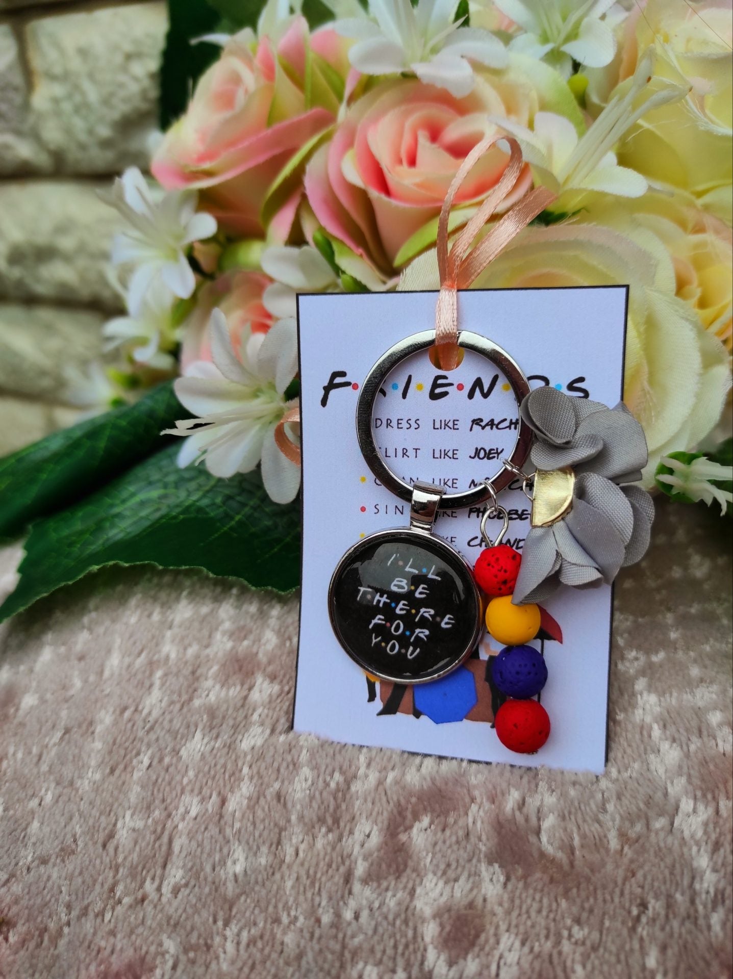 Jóbarátok ajándék kulcstartó szürke